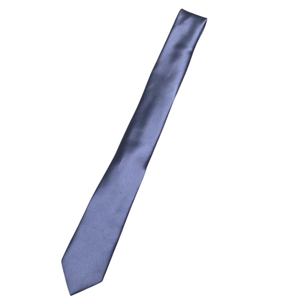Egan Mens Periwinkle Lavender Satin Tie Solid Necktie Formal Business Slim NWT